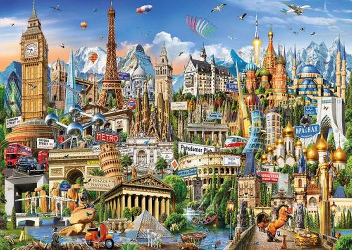 EDUCA BORRAS PUZZLE Europe Landmarks 2000 Piece Puzzle