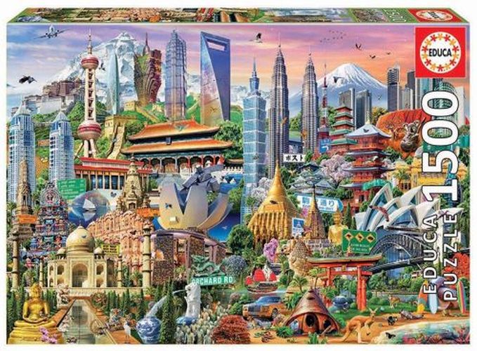 EDUCA BORRAS PUZZLE Asia Landmarks 1500 Piece Puzzle - PUZZLES