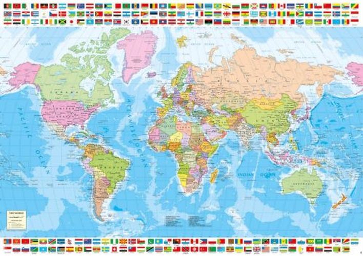 EDUCA BORRAS PUZZLE Political Worldmap 1500 Piece Puzzle - 