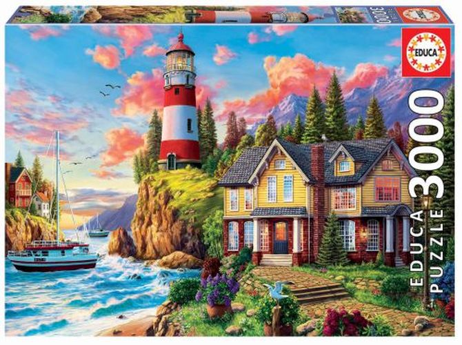 EDUCA BORRAS PUZZLE Lighthouse Near The Ocean 3000 Piece Puzzle - 