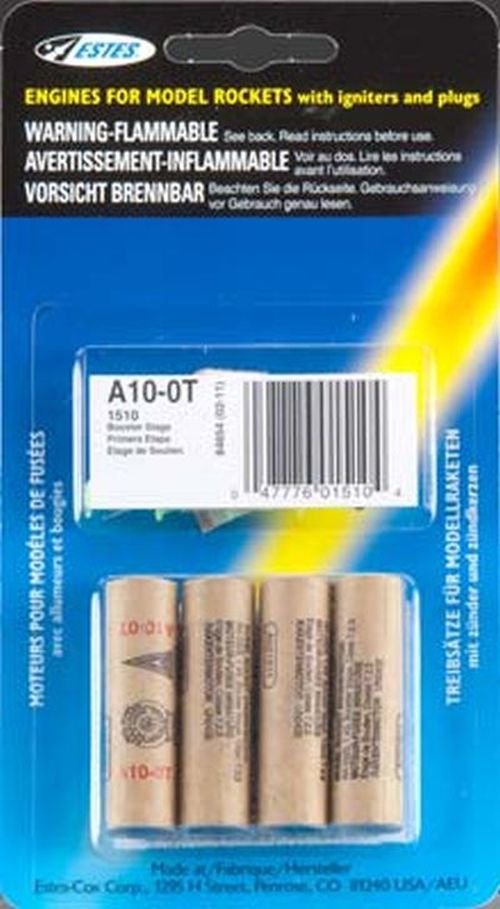 ESTES A10-0t Model Rocket Engines 4 Pack