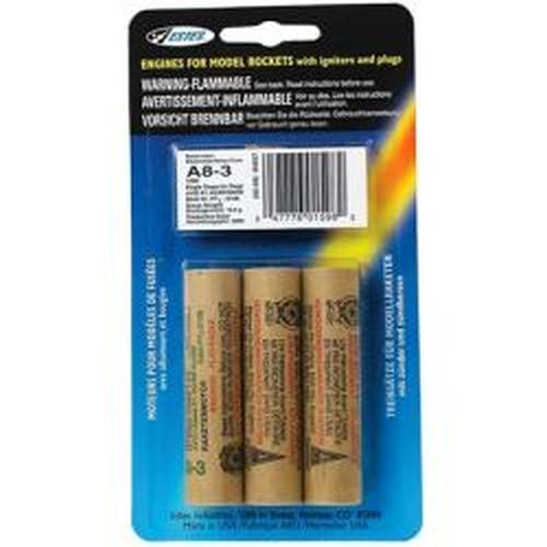 ESTES A8-3 Model Rocket Engines 3 Pack - 