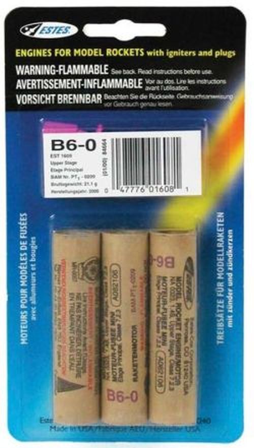 ESTES B6-0 Model Rocket Engines 3 Pack