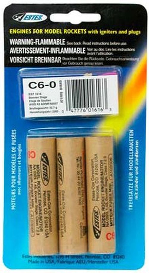 ESTES C6-0 Model Rocket Engines 3 Pack - ROCKET