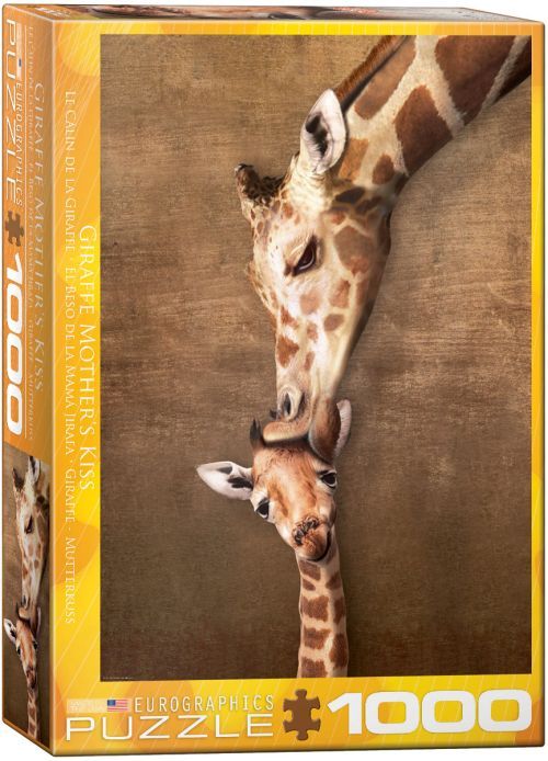 EUROGRAPHICS Giraffe Mothers Kiss 1000 Piece Puzzle - PUZZLES