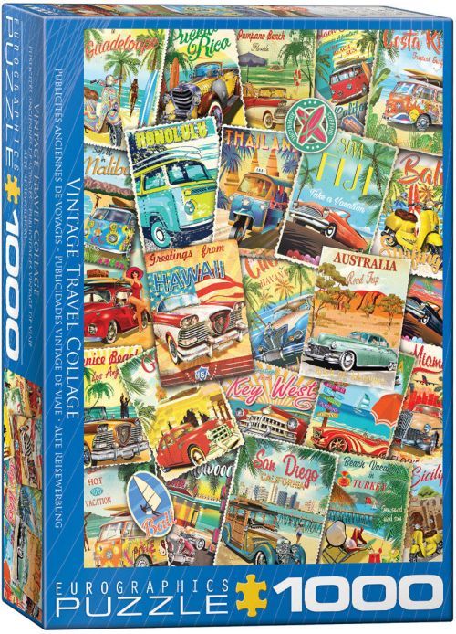 EUROGRAPHICS Vintage Travel Collage 1000 Piece Puzzle - .