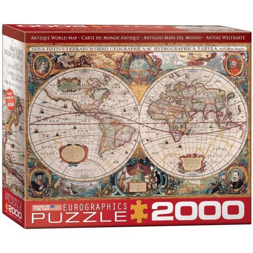 EUROGRAPHICS Antique World Map 2000 Piece Puzzle - 