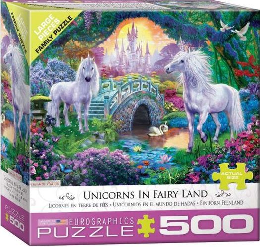 EUROGRAPHICS Unicorns In Fairy Land 500 Oversize Piece Puzzle - 