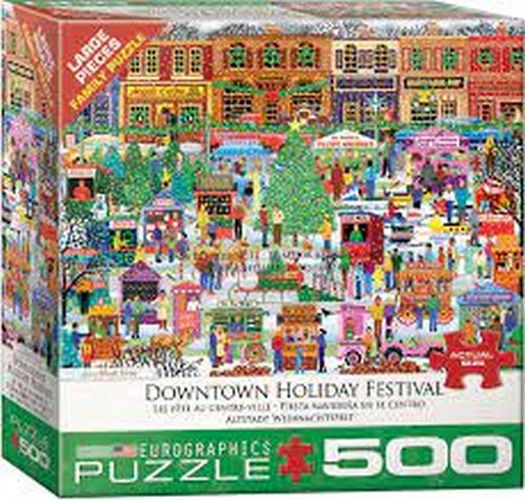EUROGRAPHICS Downtown Holiday Festival Christmas 500 Extra Large Piece Puzzle - PUZZLES