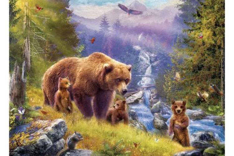 EUROGRAPHICS Grizzlly Cubs 500 Piece Puzzle - PUZZLES