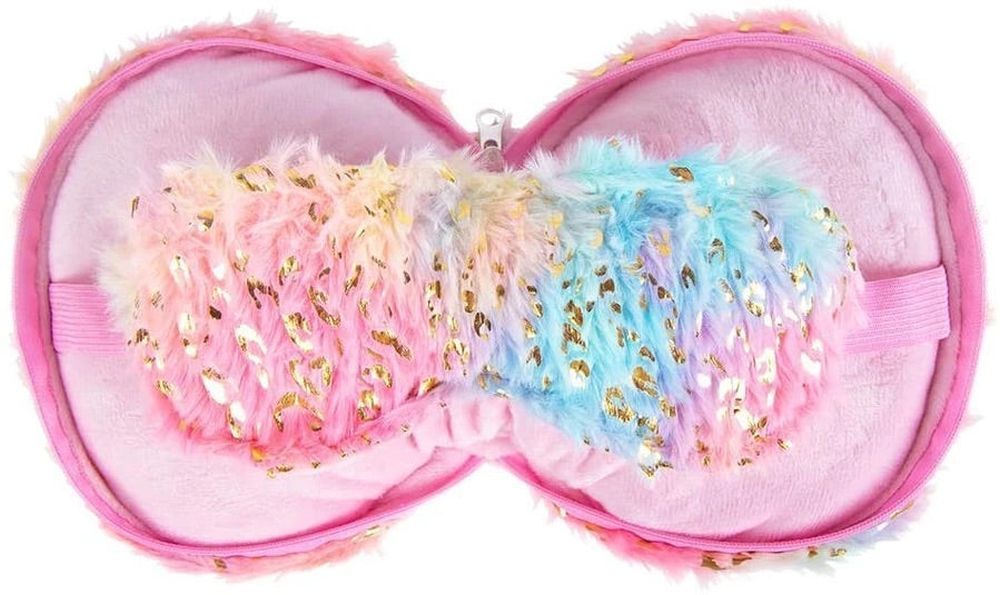 FASHION ANGELS ENT. Travel Pillow Eye Mask Rainbow Gold Leopard - .