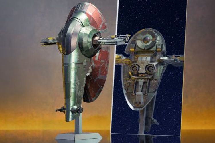 FASCINATIONS Boba Fetts Starfighter Star Wars Metal Earth Metal Model - 