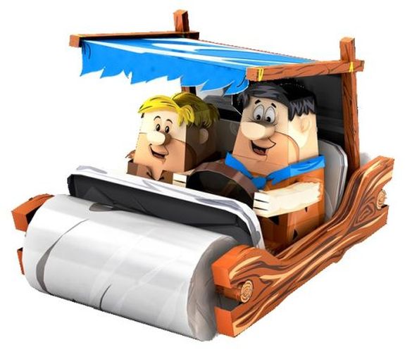 FASCINATIONS Flintstones Car With Fred And Barney Metal Earth - .