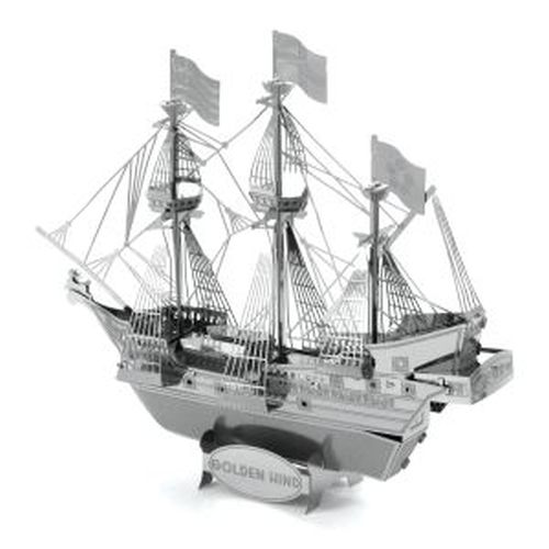 FASCINATIONS Golden Hind Pirate Ship Plane Metal Earth Model - .