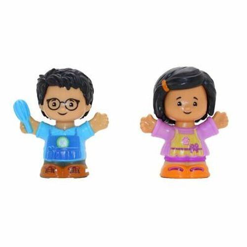 FISHER PRICE Boy In Blue Apron And Girl Little People Play Set - PRESCHOOL