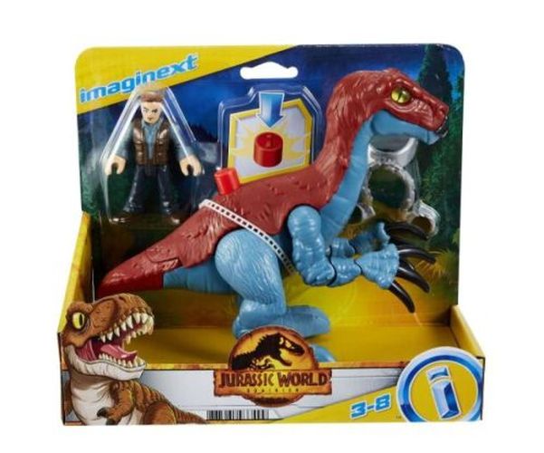 FISHER PRICE Therizinosaurus And Owen Jurassic World Dinosaur Figure - 