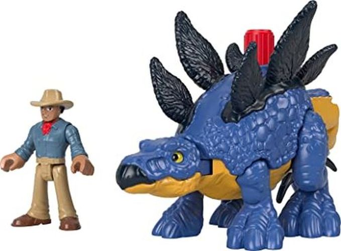 FISHER PRICE Stegosaurus And Dr. Grant Jurassic World Dinosaur Figure Set - 
