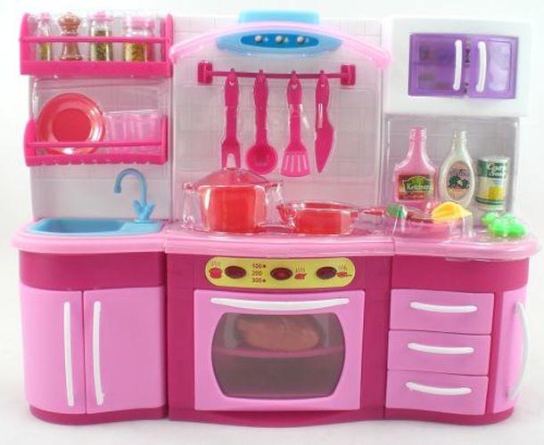 GIRL FUN TOYS Pink Deluxe Barbie Size Kitchen Furniture - 