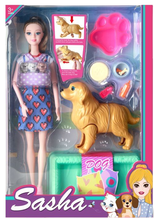 GIRL FUN TOYS Fashion Doll With Dog - .