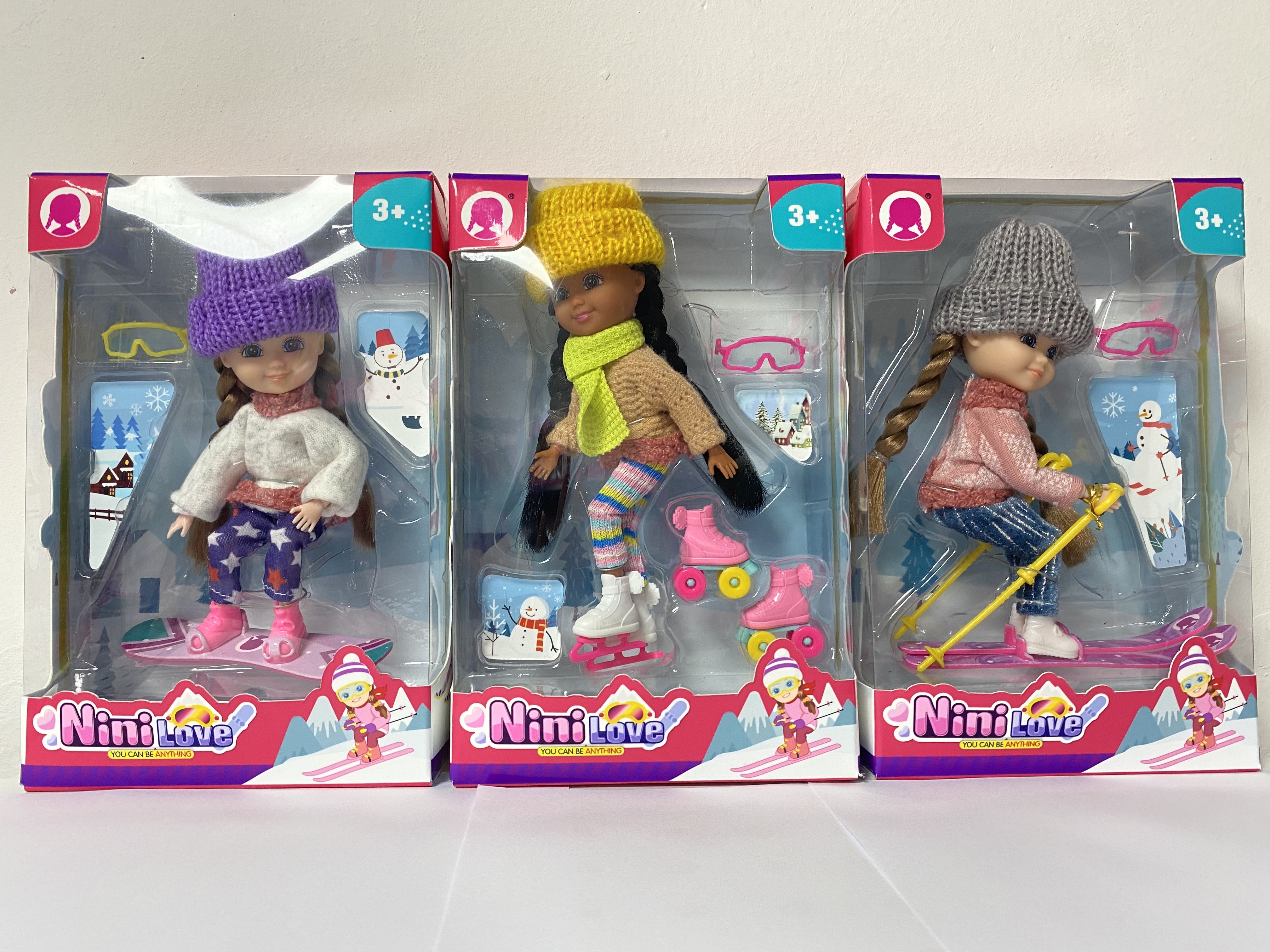 GIRL FUN TOYS Mini Fashion Doll Winter Sports One Random Style - 