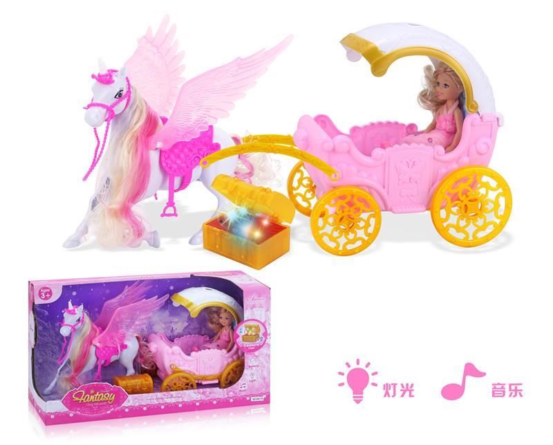 GIRL FUN TOYS Pegusus Dream Carriage For 6 Inch Dolls