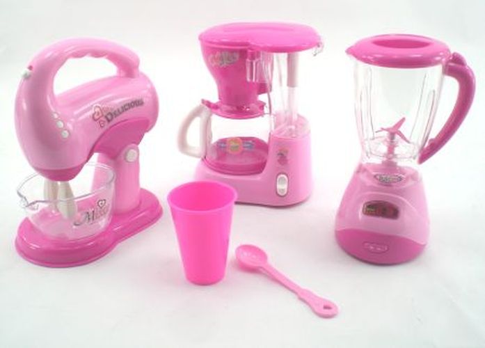 GIRL FUN TOYS Mini Kitchen Set With Blender, Mixer - 