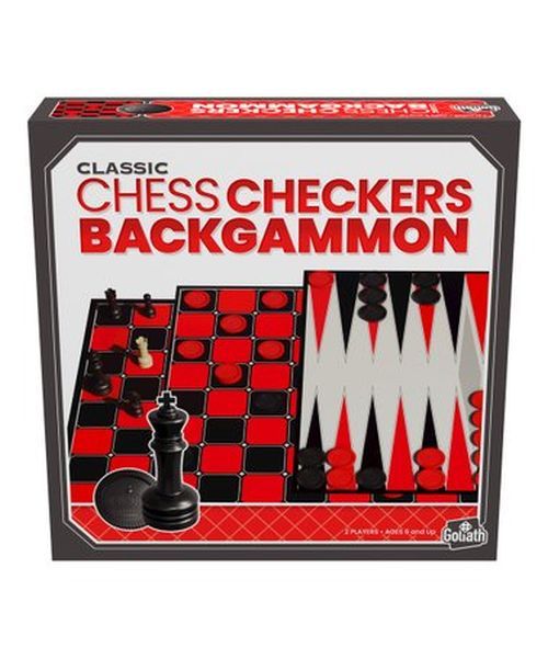 GOLIATH GAMES Classic Chess Checkers Backgammon Game