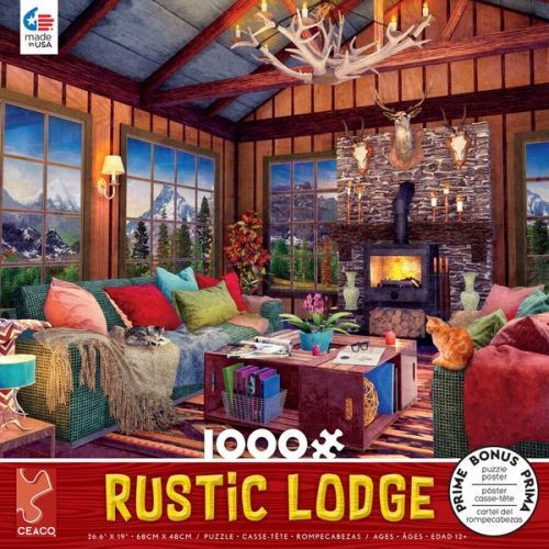 GRANT Rustic Lodge 1000 Piece Puzzle Red - PUZZLES