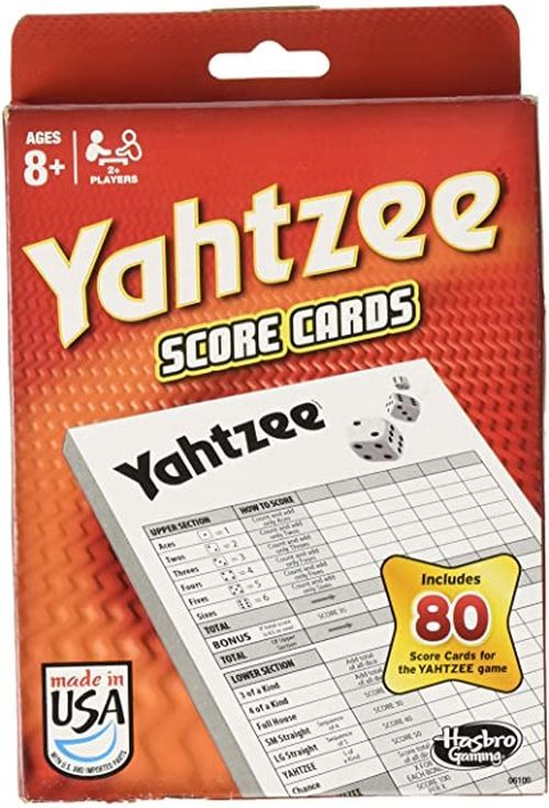 HASBRO Yahtzee Score Cards - GAMES