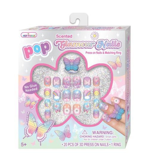 HOT FOCUS Butterfly Pop Scented Glamour Nails