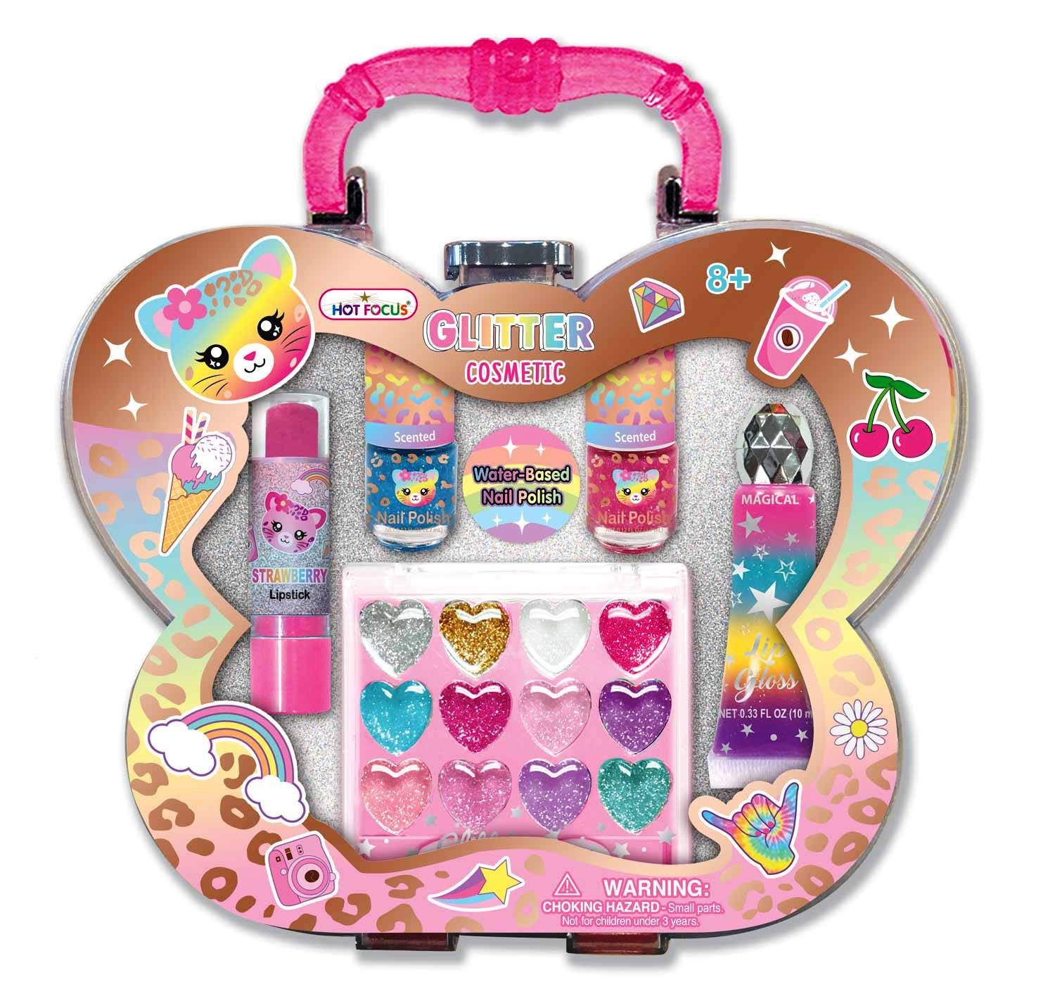 HOT FOCUS Leopard Glitter Cosmetic Set
