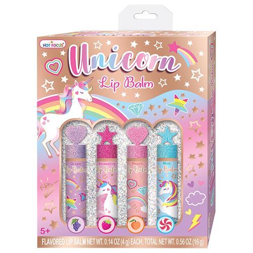 HOT FOCUS Unicorn 4 Flavored Lip Balm