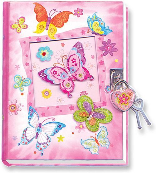HOT FOCUS Butterfly Diary With Lock And Keys - 