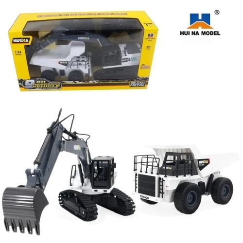 HUINA Excavator And Dump Truck Radio Control Set - 