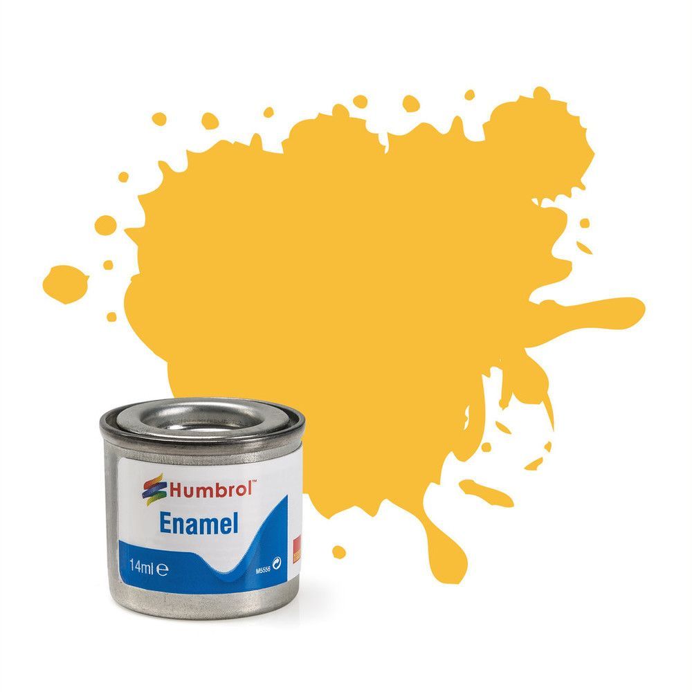HUMBROL PAINT Trainer Yellow Matt Enamel Plastic Model Paint - 