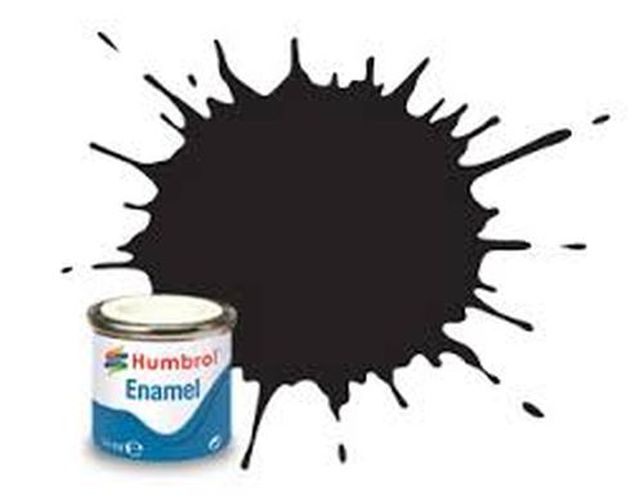 HUMBROL PAINT Black Matt Enamel Plastic Model Paint - 