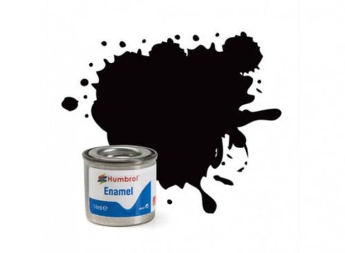 HUMBROL PAINT Coal Black Satin Enamel Plastic Model Paint - PAINT/ACCESSORY