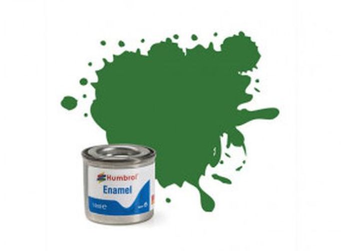 HUMBROL PAINT Mid Green Satin Enamel Plastic Model Paint - PAINT/ACCESSORY