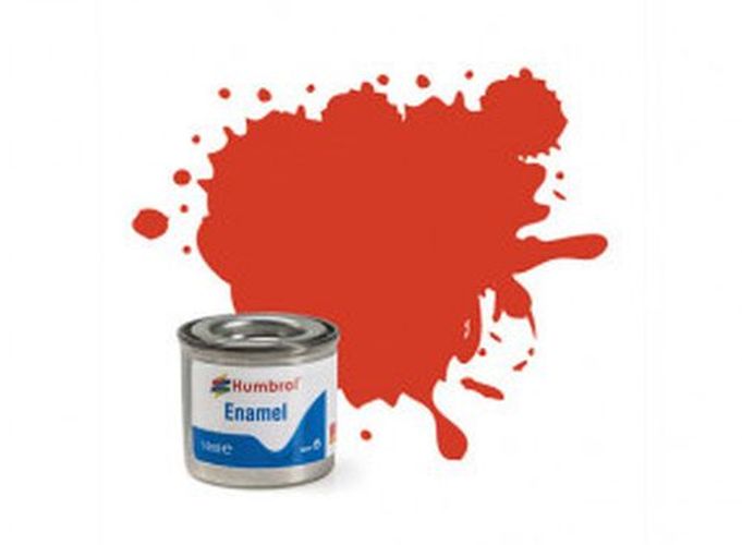 HUMBROL PAINT Signal Red Satin Enamel Plastic Model Paint - PAINT/ACCESSORY