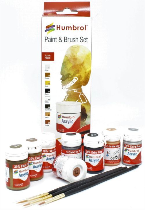 HUMBROL PAINT Figure And People Colors Acrylic Paint And Brush Set - .
