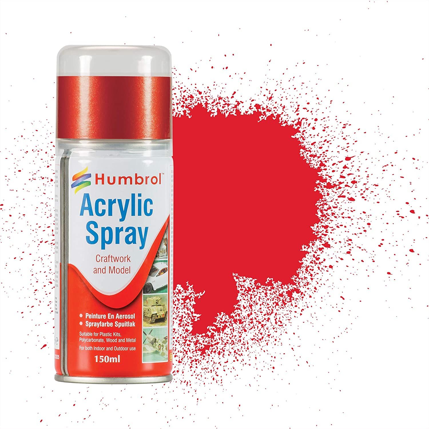 HUMBROL PAINT Red Acylic Hobby Spray Paint 150 Ml - PAINT/ACCESSORY
