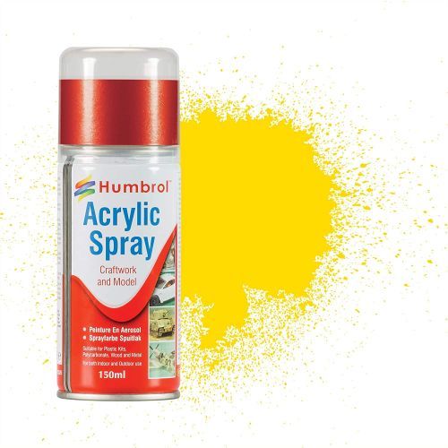 HUMBROL PAINT Yellow Acylic Hobby Spray Paint 150 Ml - PAINT/ACCESSORY