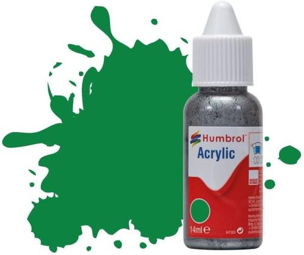 HUMBROL PAINT Emerald Green Gloss Acrylic 14ml Paint In Dropper Bottle - .