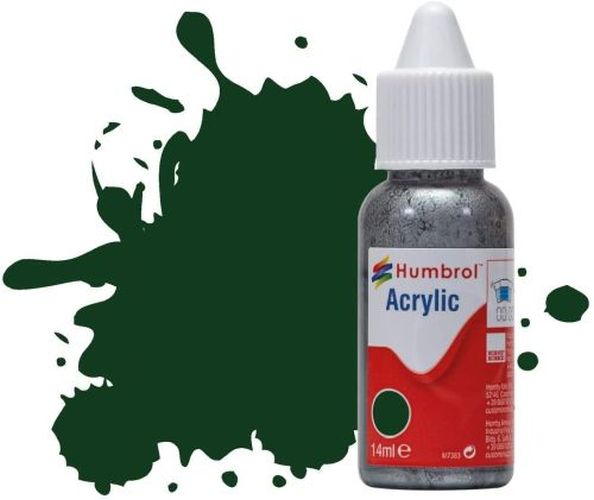HUMBROL PAINT Brunswick Green Gloss Acrylic 14ml Paint In Dropper Bottle - .