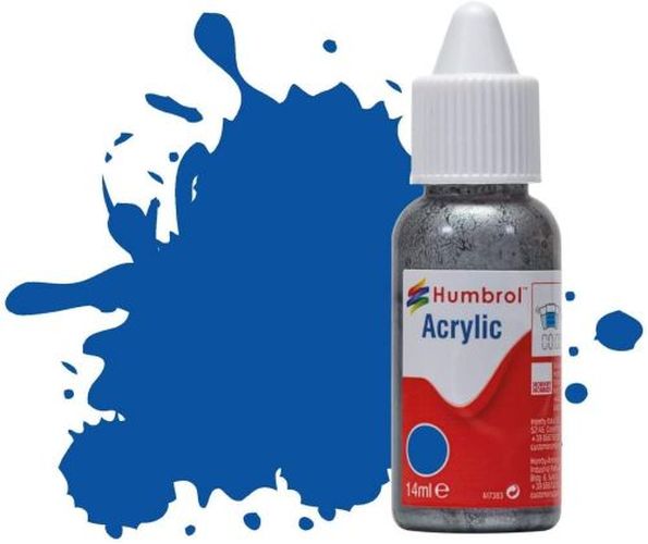 HUMBROL PAINT French Blue Gloss Acrylic 14ml Paint In Dropper Bottle - .