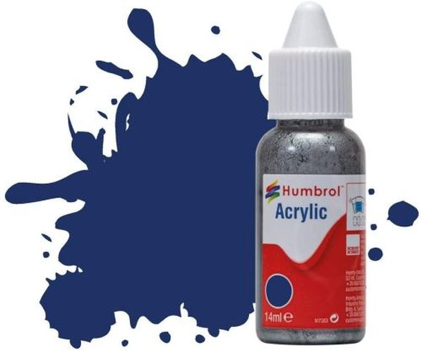 HUMBROL PAINT Midnight Blue Gloss Acrylic 14ml Paint In Dropper Bottle - .