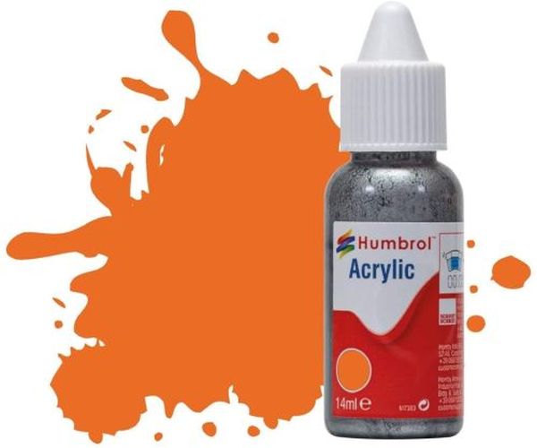 HUMBROL PAINT Orane Gloss 14ml Acrylic Paint In Dropper Bottle - PAINT/ACCESSORY
