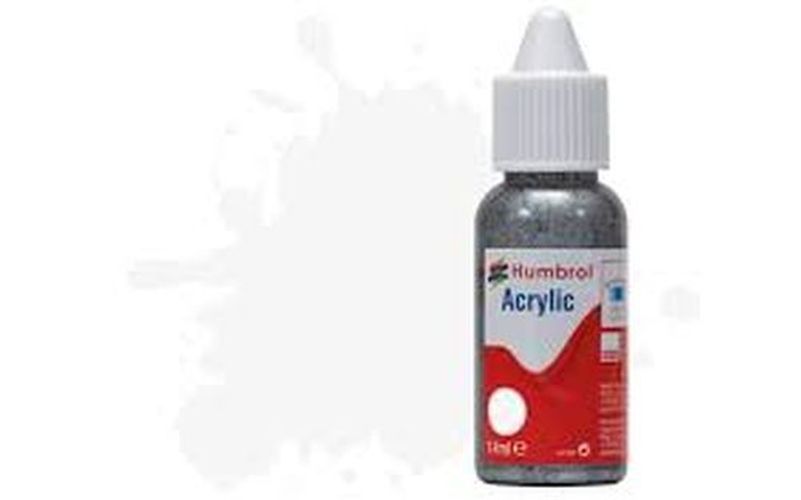 HUMBROL PAINT White Gloss 14ml Acrylic Paint In Dropper Bottle - PAINT/ACCESSORY