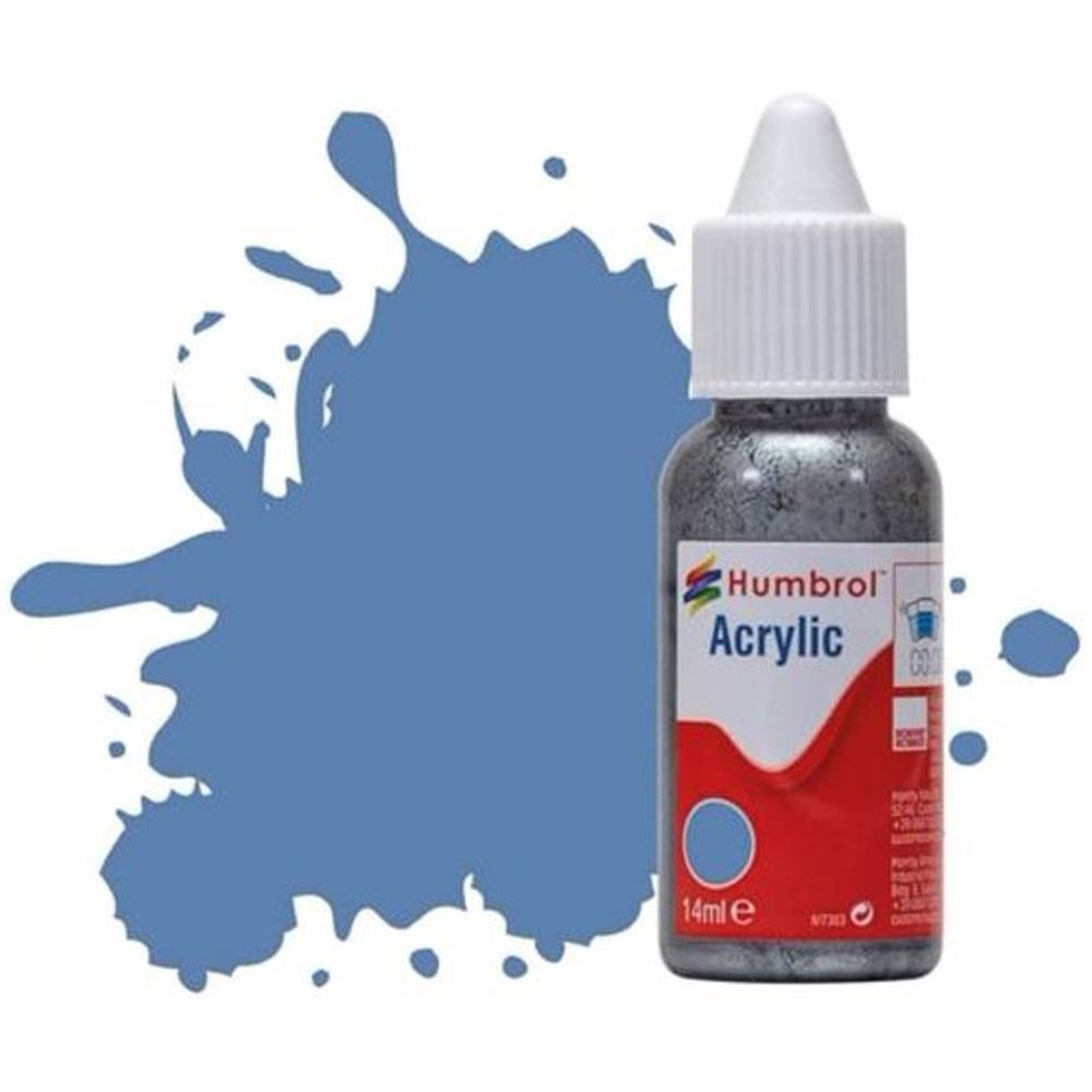 HUMBROL PAINT Blue Matt 14ml Acrylic Paint In Dropper Bottle - .