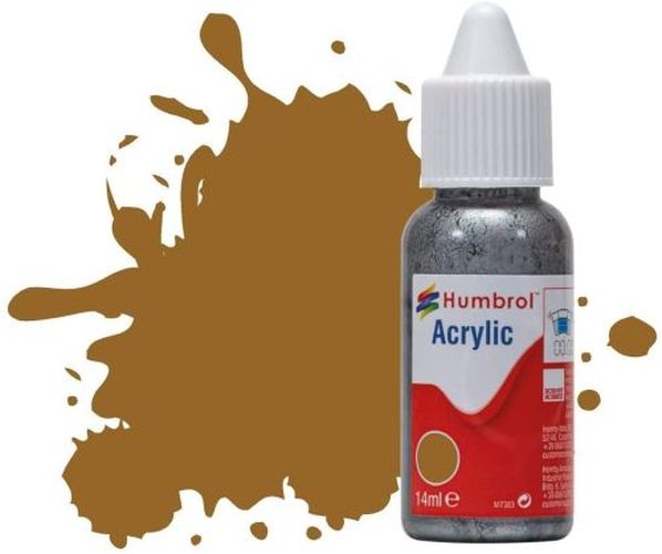 HUMBROL PAINT Khaki Matt 14ml Acrylic Paint In Dropper Bottle - PAINT/ACCESSORY